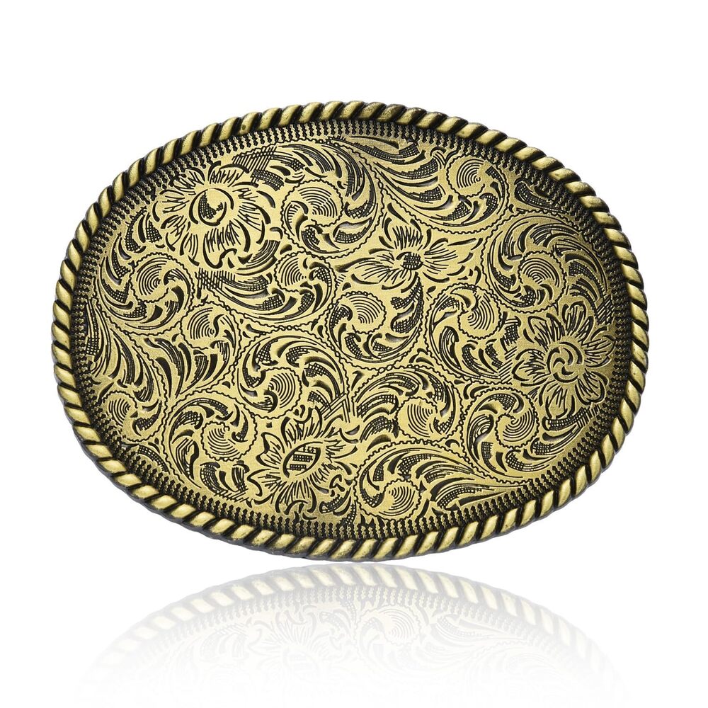 7886 Western Belt Buckle Antique Engraved Flower Belt Buckle Halloween